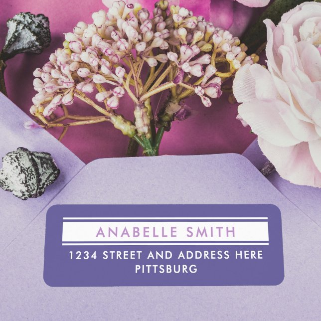 Simple Clean Purple White Return Address Typo (Creator Uploaded)