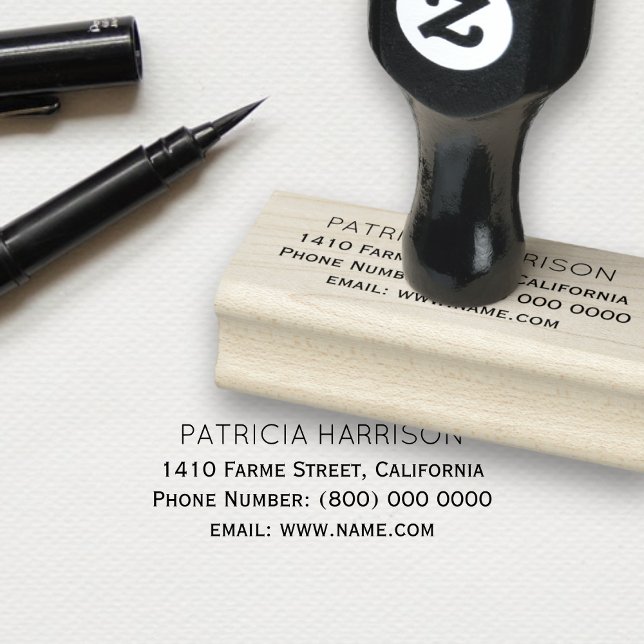 Simple & Clean Return Address Information Rubber Stamp (Creator Uploaded)