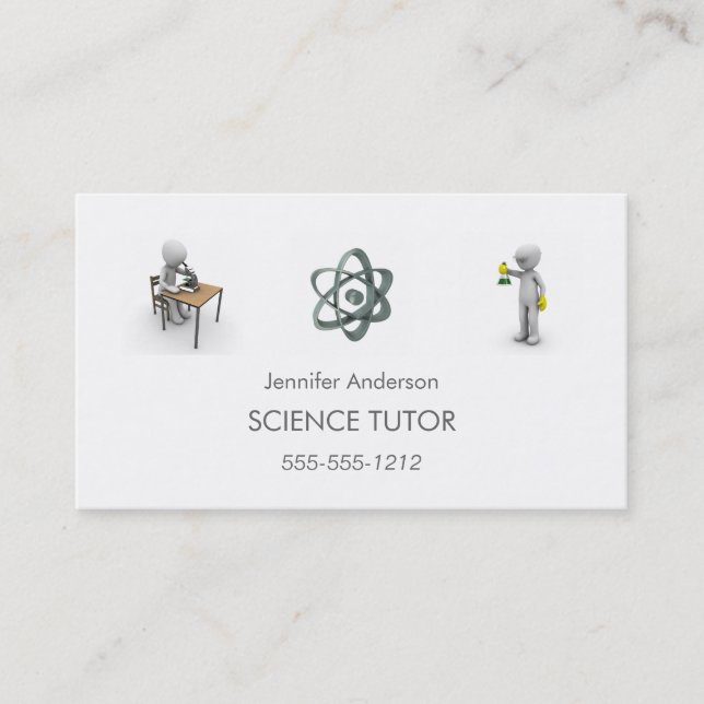 Simple Clean Science Math Tutor Photo Collage Business Card (Front)
