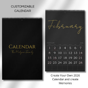 Simple Clean Typography Design Calendar