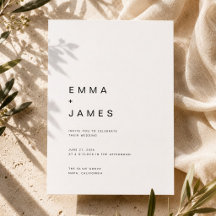 Simple Clean Ultra Minimalist Wedding