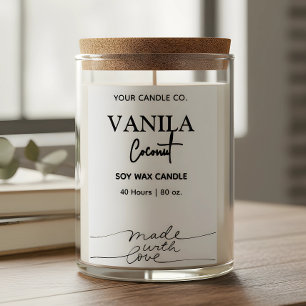Simple clean Vertical Candle Branding Labels