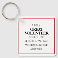 Simple clean volunteer appreciation keychain gift