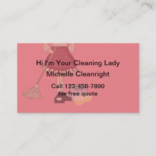 Simple Cleaning Lady Business Cards