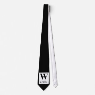 Simple Clear black minimalist Wedding Tie