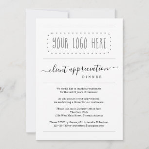 Simple Client Appreciation Dinner - Add Logo Invitation