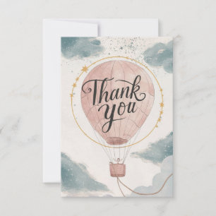 Simple Clouds Hot Air Balloon Thank You Card