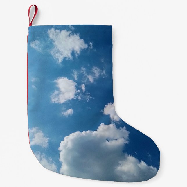 Simple clouds small christmas stocking (Front)