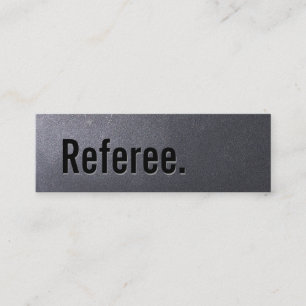 Simple Coal Black Referee Mini Business Card