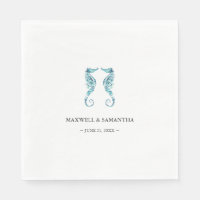 Simple Coastal Beach Personalised Seahorses