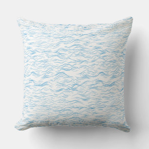 Simple Coastal Sea Waves Decorative Cushion