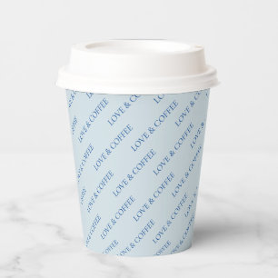Simple Cobalt Blue Minimal Custom Text Pattern Paper Cups
