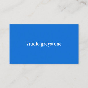 Simple Cobalt Blue Modern Name Social Media Icons Business Card