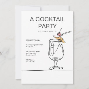 Simple Cocktails Invitation