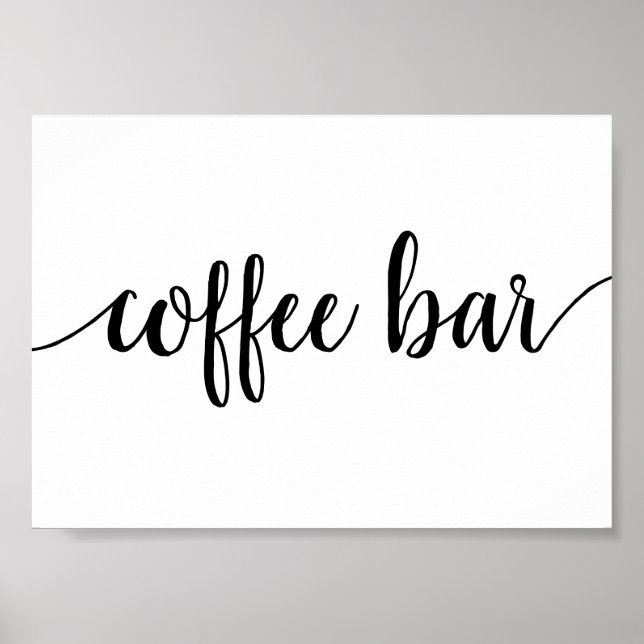 Simple Coffee Bar | Black Script Any Event Sign (Front)