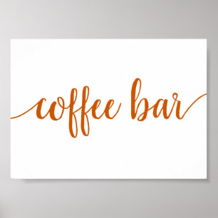 Simple Coffee Bar   Fall Orange Any Event Sign