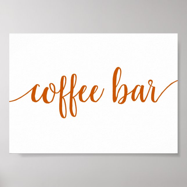 Simple Coffee Bar | Fall Orange Any Event Sign (Front)