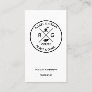 Simple Coffee Bean and cup  Logo  Artisan Coffee Business Card