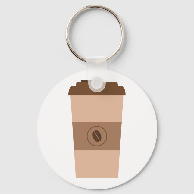 Simple Coffee Bean Cup Key Ring (Front)