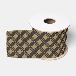Simple coffee bean pattern brown ribbon grosgrain ribbon