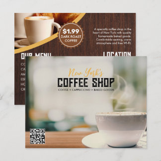 Simple Coffee Shop Marketing Postcard