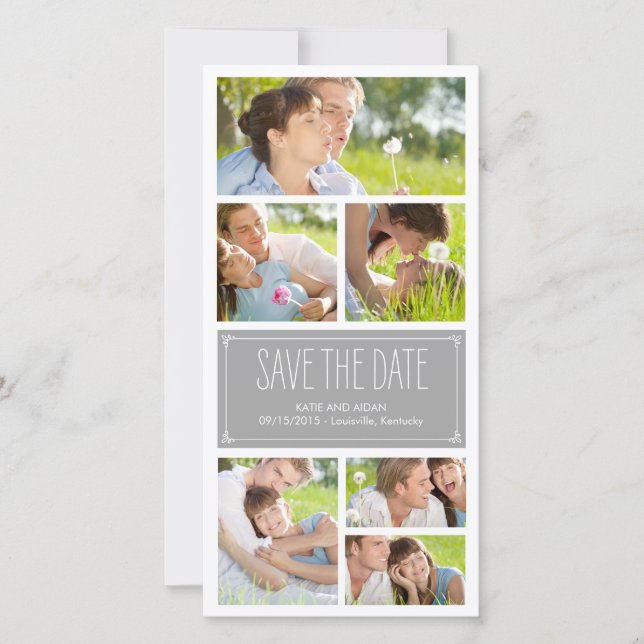 Simple Collage Save The Date Photo Cards (Front)