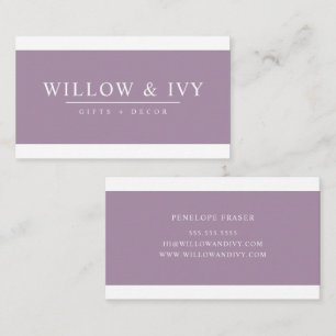 SIMPLE COLOR BAND modern minimal mauve purple Business Card