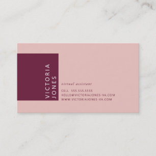 SIMPLE COLOR modern minimal coral pink plum Business Card