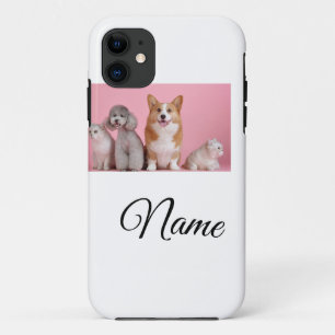 Simple colorful animal add name photo custom iPhone 11 case