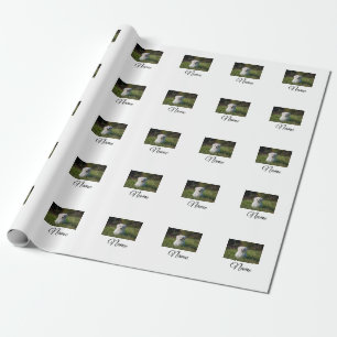 Simple colorful animal add name photo custom throw wrapping paper