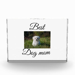 Simple colorful animal add name photo dog mom gift block
