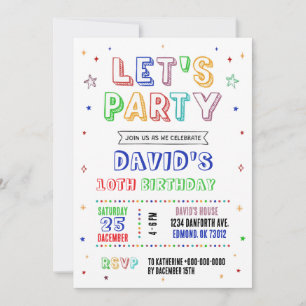Simple Colorful Birthday Invitation