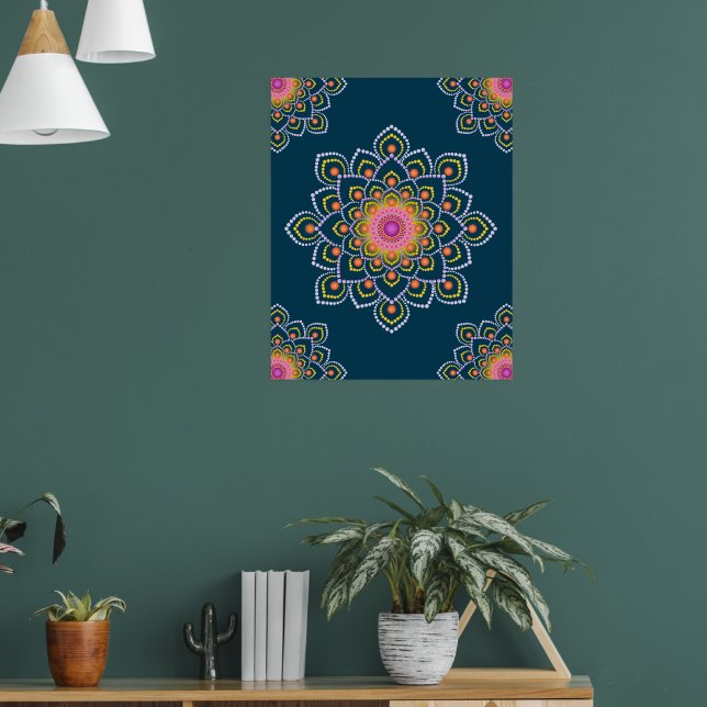 Simple Colorful Dot Mandala Poster (Living Room 1)
