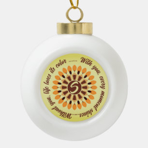 SIMPLE COLORFULL MODERN GIFT DAUGHTER SISTER MOM L CERAMIC BALL CHRISTMAS ORNAMENT