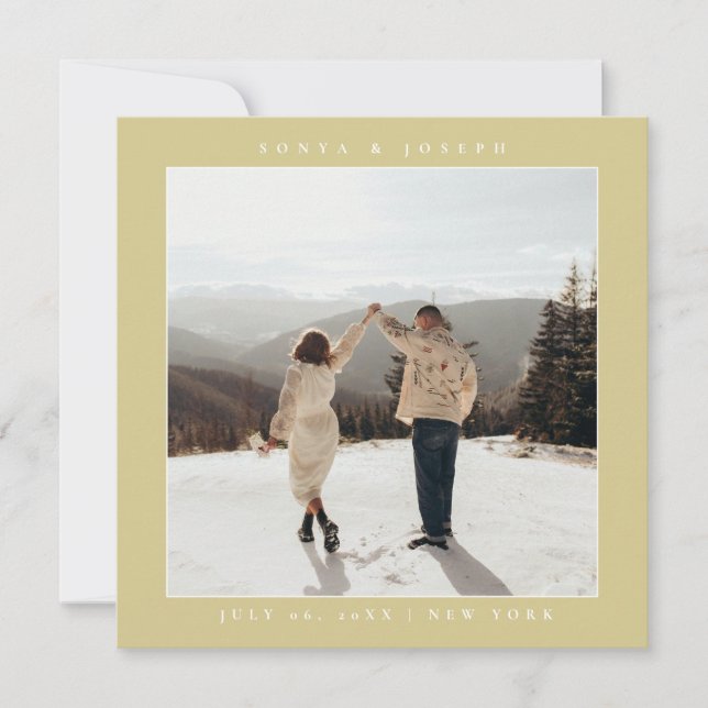 Simple Colour Elegant Text and Photo Save The Date (Front)
