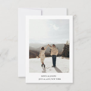 Simple Colour Elegant Text and Photo / Wedding Save The Date