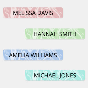 Simple Colour Swirl Pattern Name Labels
