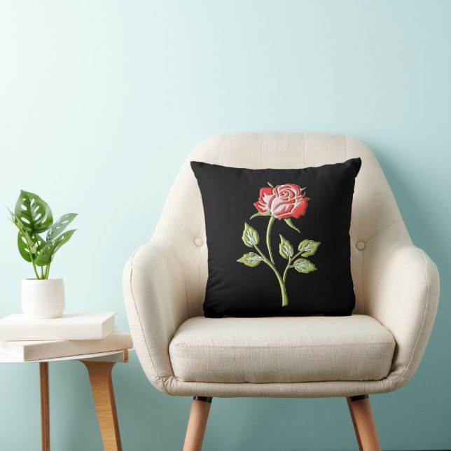 Simple Coloured Rose Cushion (Chair)