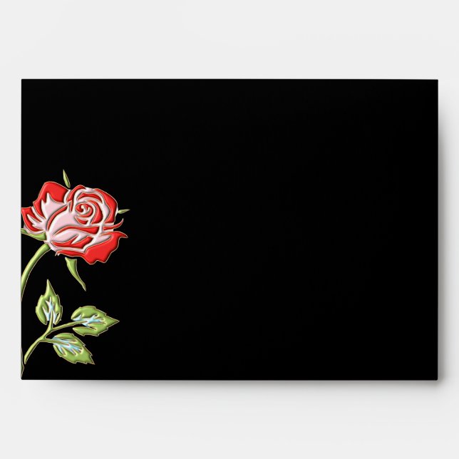 Simple Coloured Rose Envelope (Front)