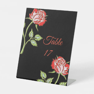 Simple Coloured Rose Pedestal Sign