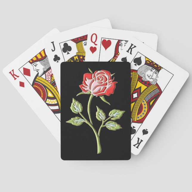 Simple Coloured Rose Playing Cards (Back)