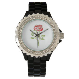 Simple Coloured Rose Watch