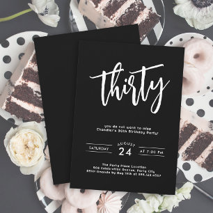 Simple Colourful 30th Birthday Party Invitation