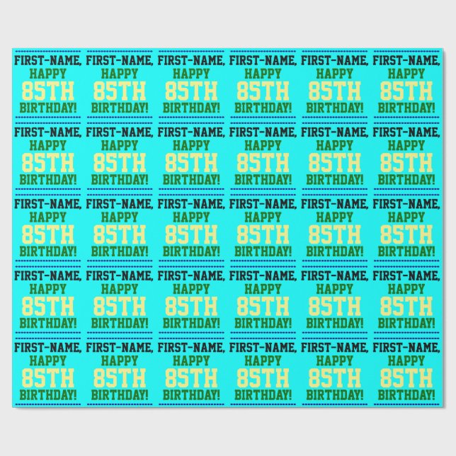 Simple, Colourful 85th Birthday Wrapping Paper (Flat)