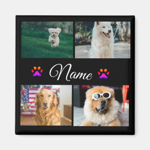Simple colourful animal add name photo collage magnet