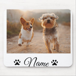 Simple colourful animal add name photo collage mouse mat