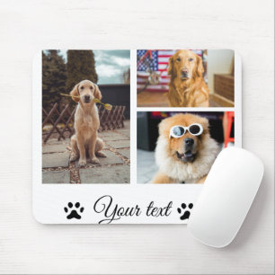 Simple colourful animal add name photo collage mouse mat