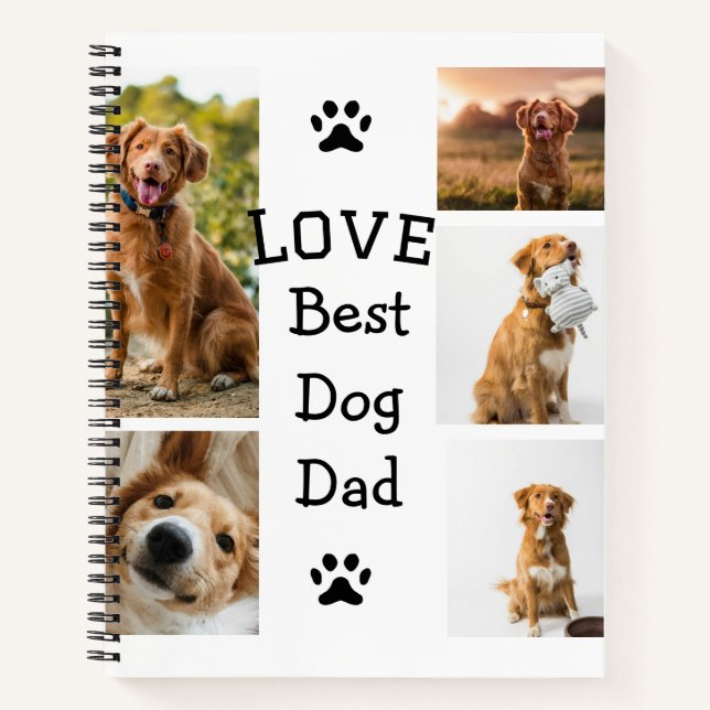 Simple colourful animal add name photo collage notebook (Front)