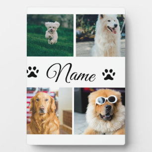 Simple colourful animal add name photo collage plaque