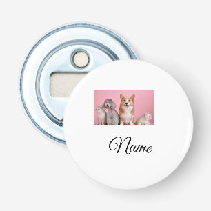 Simple colourful animal add name photo custom bottle opener